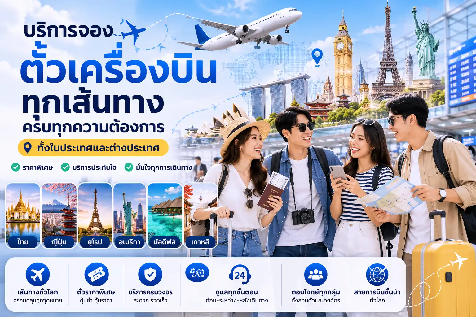 บริการจองตั๋วเครื่องบินทุกเส้นทาง ครบทุกความต้องการ